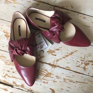 Zara leather flats NWT